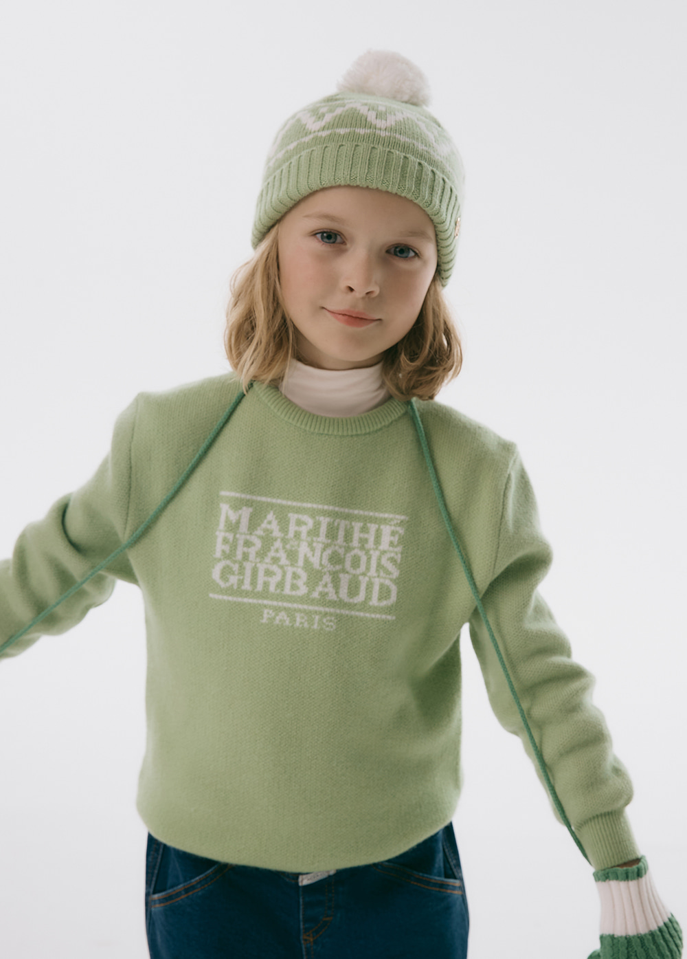 ENFANT CLASSIC LOGO KNIT PULLOVER green - MARITHE FRANCOIS GIRBAUD