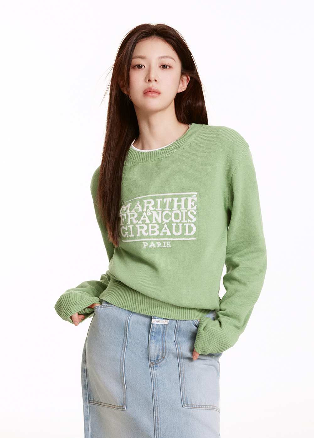 CLASSIC LOGO KNIT PULLOVER green - MARITHE FRANCOIS GIRBAUD