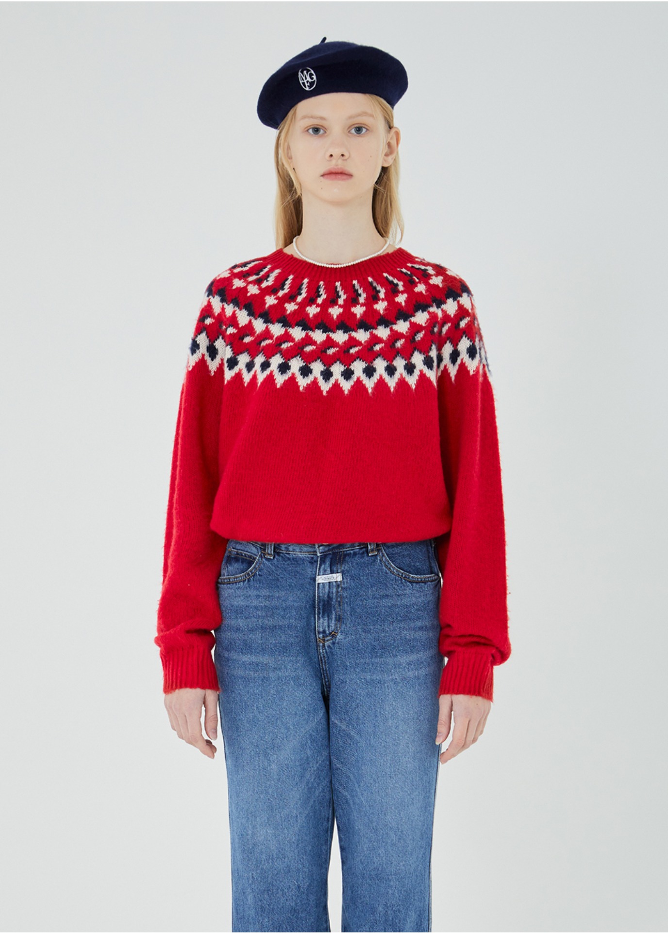 MARITHE JACQUARD KNIT red
