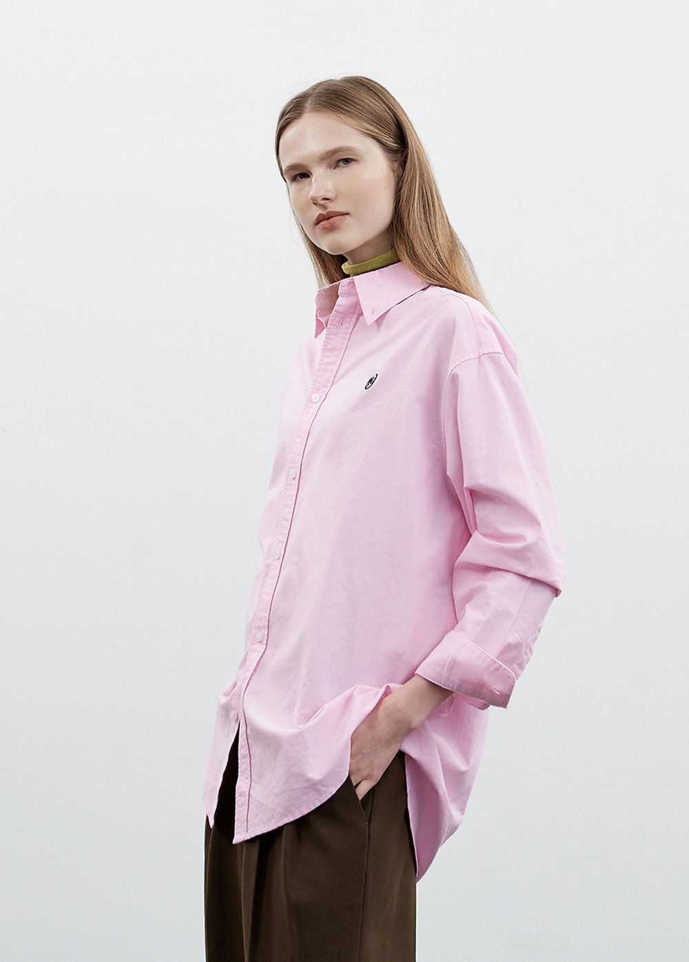 EMBROIDERY OXFORD SHIRT pink