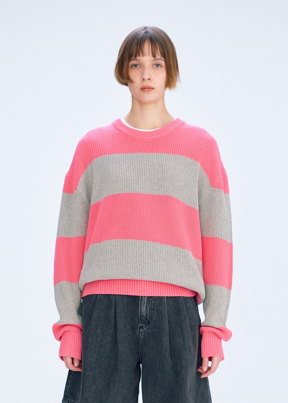 LOOSE FIT BOLD KNIT pink
